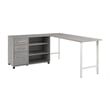 Hustle 72W x 24D Computer Desk with Storage in Platinum Gray - Engineered Wood