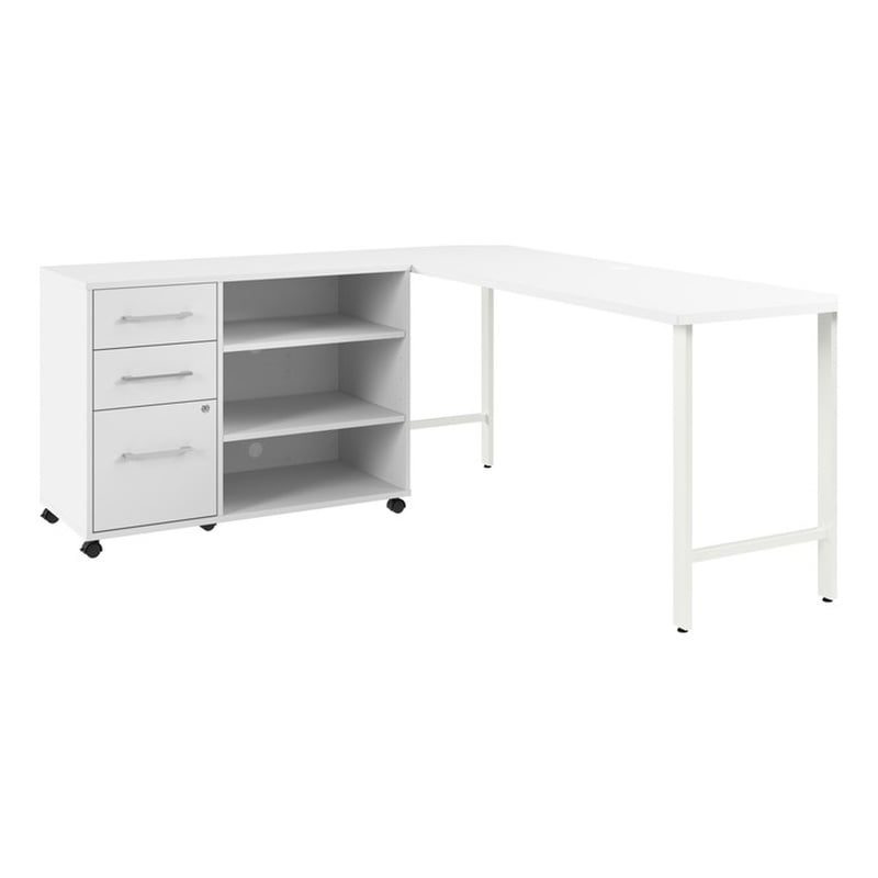 Hustle 72W x 24D Computer Desk with Storage in White - Engineered Wood