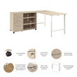 Hustle 60W x 30D Computer Desk with Storage in Natural Elm - Engineered Wood