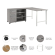 Hustle 60W x 30D Computer Desk with Storage in Platinum Gray - Engineered Wood