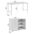 Hustle 60W x 30D Computer Desk with Storage in Platinum Gray - Engineered Wood