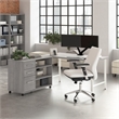 Hustle 60W x 30D Computer Desk with Storage in Platinum Gray - Engineered Wood