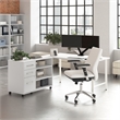 Hustle 60W x 30D Computer Desk with Storage in White - Engineered Wood