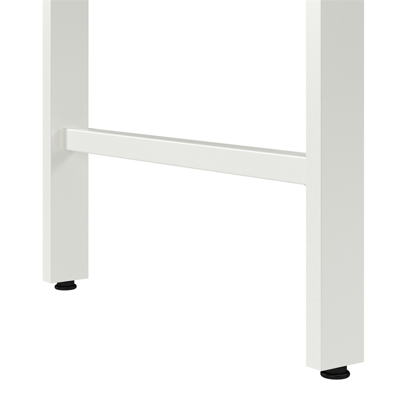 Hustle 60W Computer Desk with Storage Cabinet in White - Engineered Wood