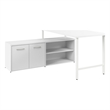 Hustle 60W Computer Desk with Storage Cabinet in White - Engineered Wood