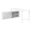 Hustle 72W Computer Desk with Storage Cabinet in White - Engineered Wood
