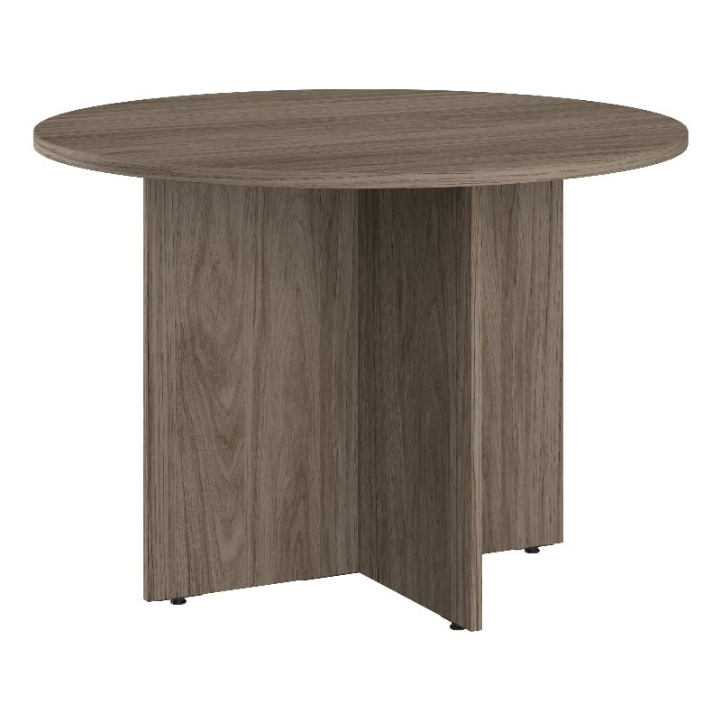 Bush Business 42W Round Conference Table in Modern Hickory - Engineered Wood