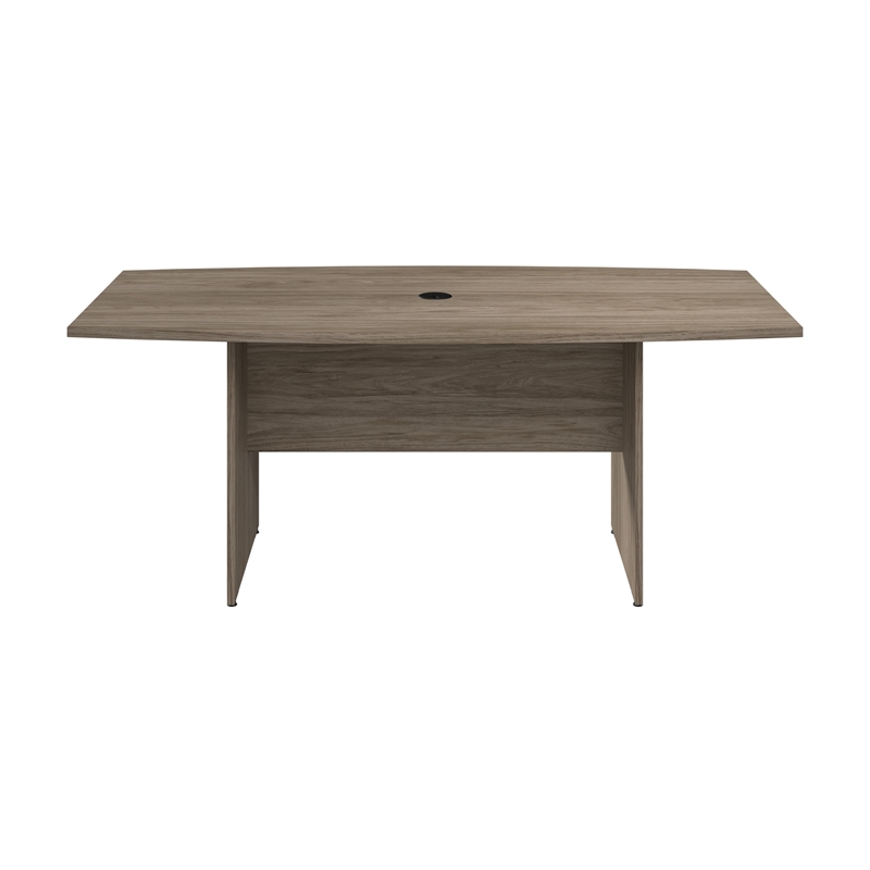Bush Business 72W Boat Shaped Conference Table in Hickory - Engineered Wood