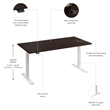 Move 60 Series 60W Adjustable Standing Desk in Mocha Cherry - Engineered Wood