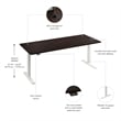 Move 60 Series 72W Adjustable Standing Desk in Black Walnut - Engineered Wood