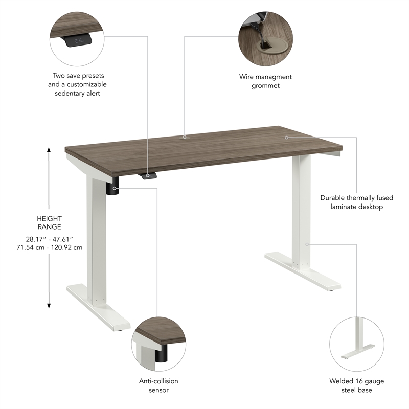 Move 40 Series 48W Adjustable Standing Desk in Modern Hickory - Engineered Wood