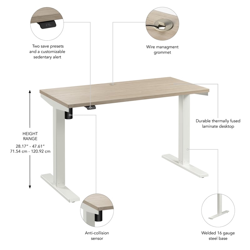 Move 40 Series 48W Adjustable Standing Desk in Natural Elm - Engineered Wood