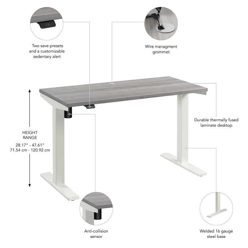 Move 40 Series 48W Adjustable Standing Desk in Platinum Gray - Engineered Wood