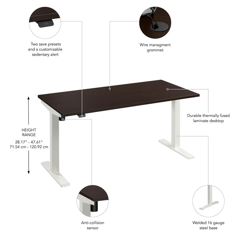 Move 40 Series 60W Adjustable Standing Desk in Mocha Cherry - Engineered Wood