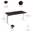 Move 40 Series 60W Adjustable Standing Desk in Mocha Cherry - Engineered Wood