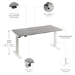 Move 40 Series 60W Adjustable Standing Desk in Platinum Gray - Engineered Wood