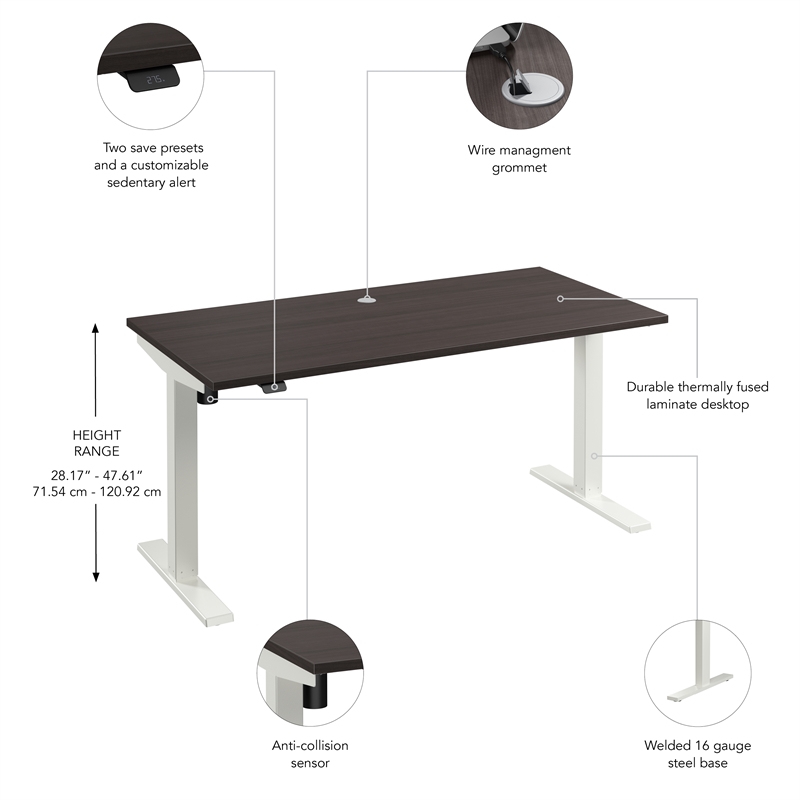 Move 40 Series 60W Adjustable Standing Desk in Storm Gray - Engineered Wood