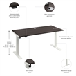 Move 40 Series 60W Adjustable Standing Desk in Storm Gray - Engineered Wood