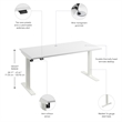 Move 40 Series 60W Adjustable Standing Desk in White - Engineered Wood