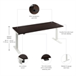 Move 40 Series 72W Adjustable Standing Desk in Black Walnut - Engineered Wood