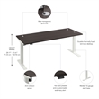 Move 40 Series 72W Adjustable Standing Desk in Storm Gray - Engineered Wood
