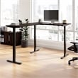 Move 60 Series 60W L Shaped Standing Desk in Black Walnut - Engineered Wood