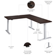 Move 60 Series 60W L Shaped Standing Desk in Black Walnut - Engineered Wood