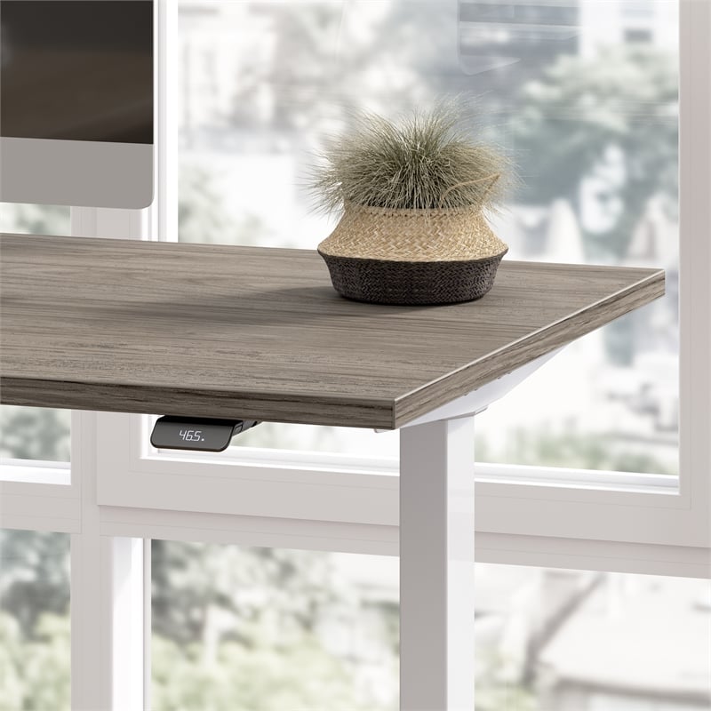 Move 60 Series 60W L Shaped Standing Desk in Modern Hickory - Engineered Wood