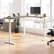 Move 60 Series 60W L Shaped Standing Desk in Modern Hickory - Engineered Wood