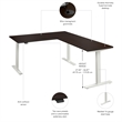 Move 60 Series 60W L Shaped Standing Desk in Mocha Cherry - Engineered Wood
