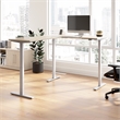 Move 60 Series 60W L Shaped Standing Desk in Natural Elm - Engineered Wood
