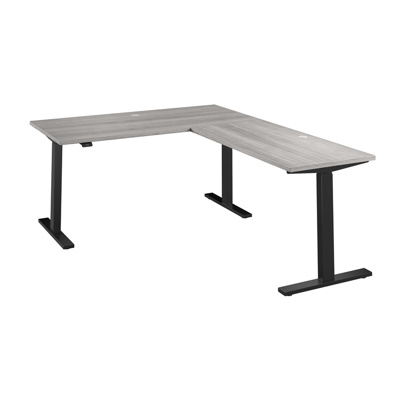 Move 60 Series 60W L Shaped Standing Desk in Platinum Gray - Engineered Wood