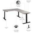 Move 60 Series 60W L Shaped Standing Desk in Platinum Gray - Engineered Wood