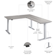 Move 60 Series 60W L Shaped Standing Desk in Platinum Gray - Engineered Wood