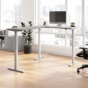 Move 60 Series 60W L Shaped Standing Desk in Platinum Gray - Engineered Wood