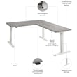 Move 60 Series 60W L Shaped Standing Desk in Platinum Gray - Engineered Wood