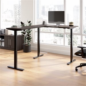 Move 60 Series 60W L Shaped Standing Desk in Storm Gray - Engineered Wood