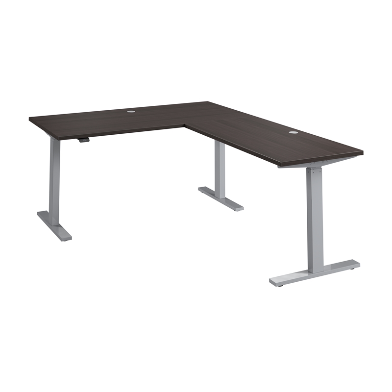 Move 60 Series 60W L Shaped Standing Desk in Storm Gray - Engineered Wood