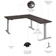 Move 60 Series 60W L Shaped Standing Desk in Storm Gray - Engineered Wood