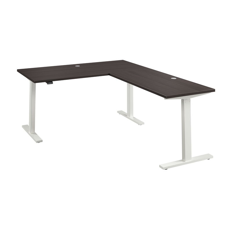 Move 60 Series 60W L Shaped Standing Desk in Storm Gray - Engineered Wood