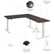 Move 60 Series 60W L Shaped Standing Desk in Storm Gray - Engineered Wood
