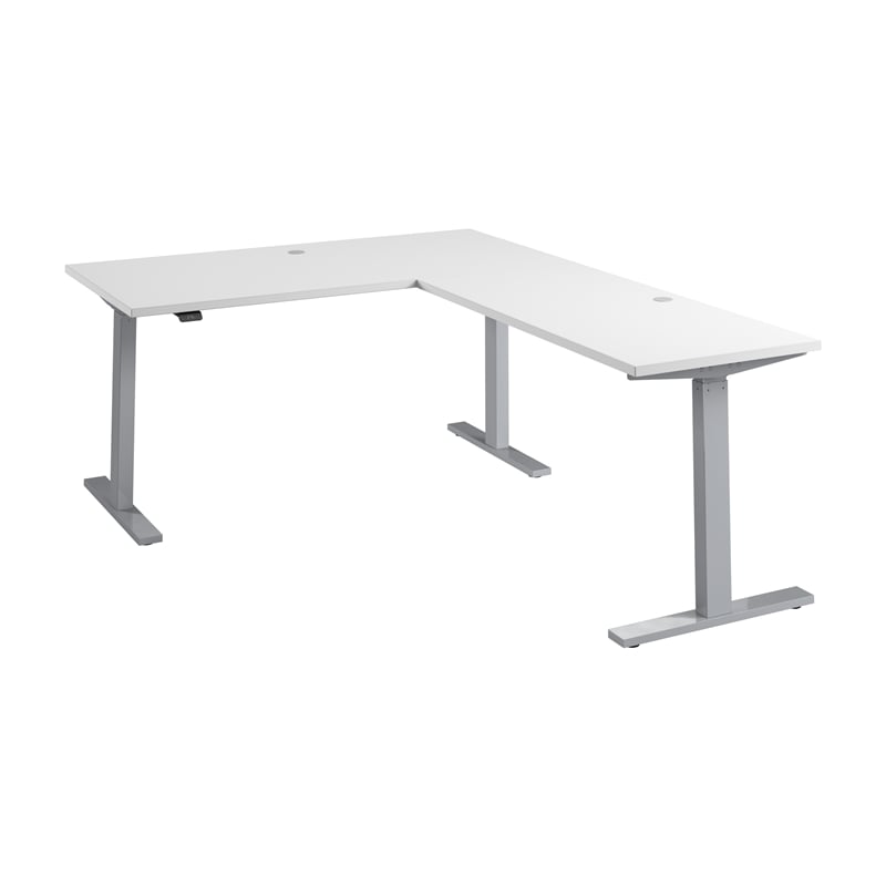 Move 60 Series 60W L Shaped Standing Desk in White - Engineered Wood