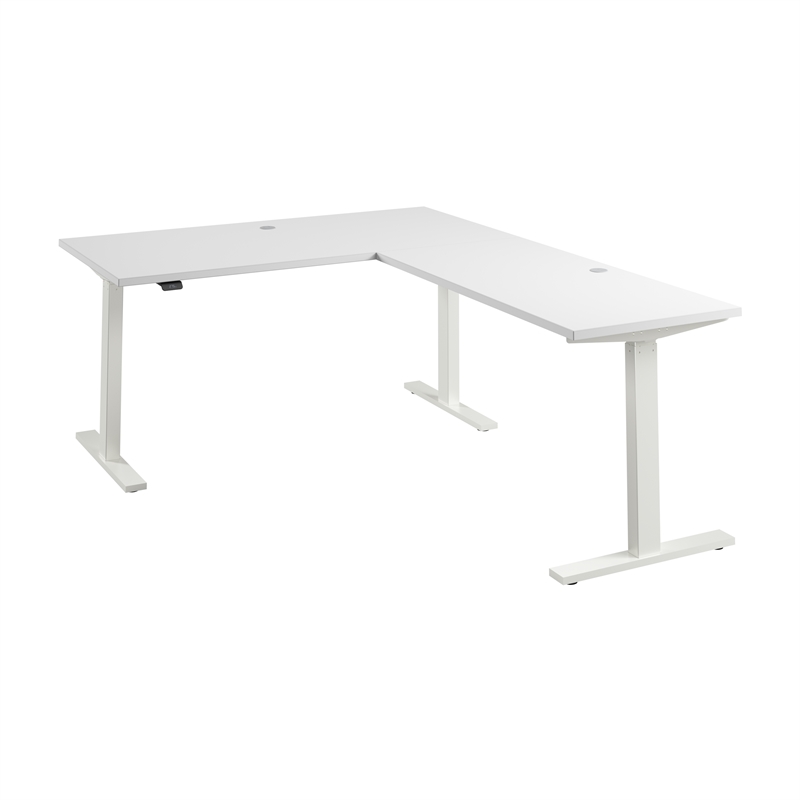 Move 60 Series 60W L Shaped Standing Desk in White - Engineered Wood