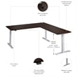 Move 60 Series 72W L Shaped Standing Desk in Black Walnut - Engineered Wood