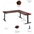 Move 60 Series 72W L Shaped Standing Desk in Hansen Cherry - Engineered Wood