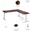 Move 60 Series 72W L Shaped Standing Desk in Hansen Cherry - Engineered Wood