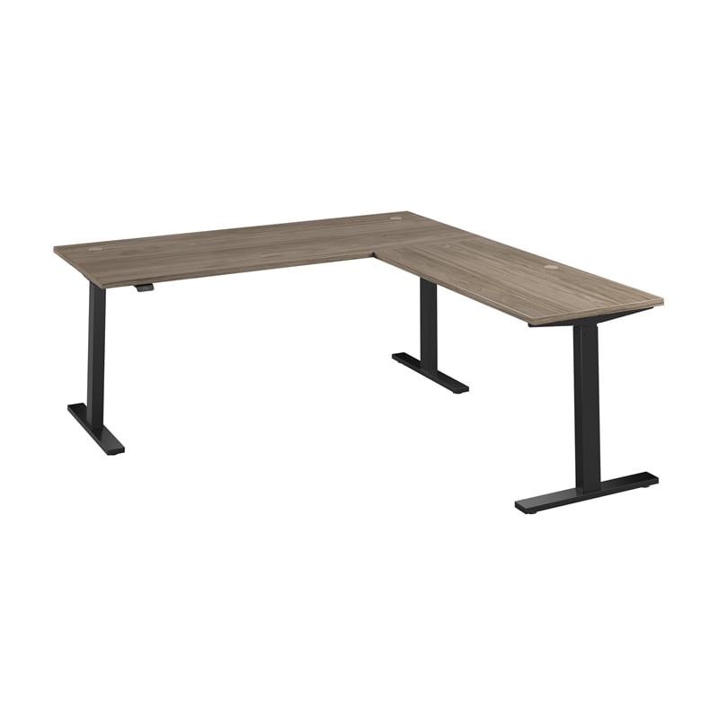 Move 60 Series 72W L Shaped Standing Desk in Modern Hickory - Engineered Wood