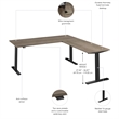 Move 60 Series 72W L Shaped Standing Desk in Modern Hickory - Engineered Wood
