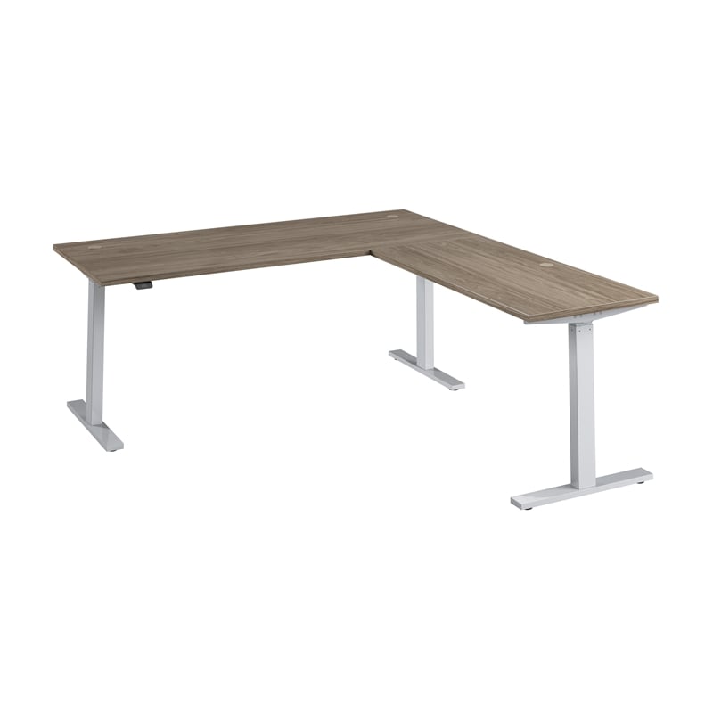 Move 60 Series 72W L Shaped Standing Desk in Modern Hickory - Engineered Wood