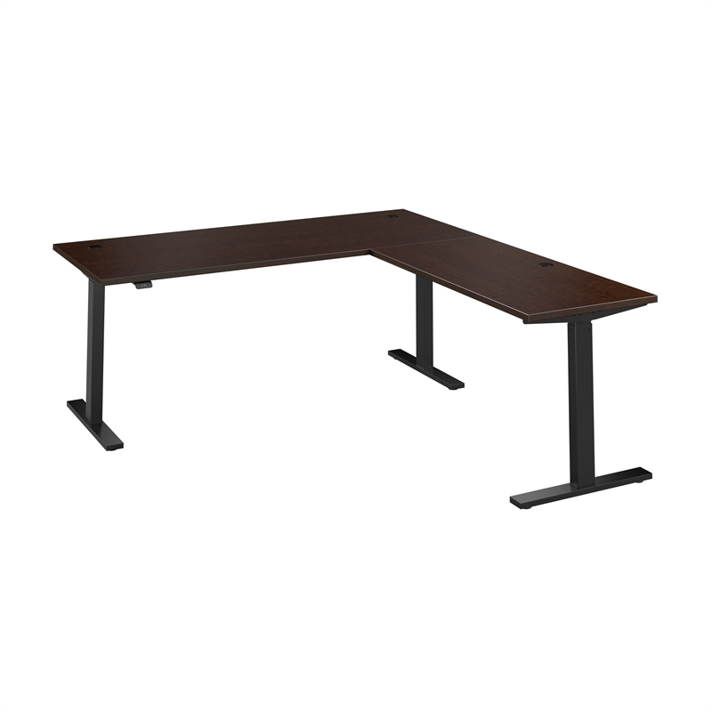 Move 60 Series 72W L Shaped Standing Desk in Mocha Cherry - Engineered Wood